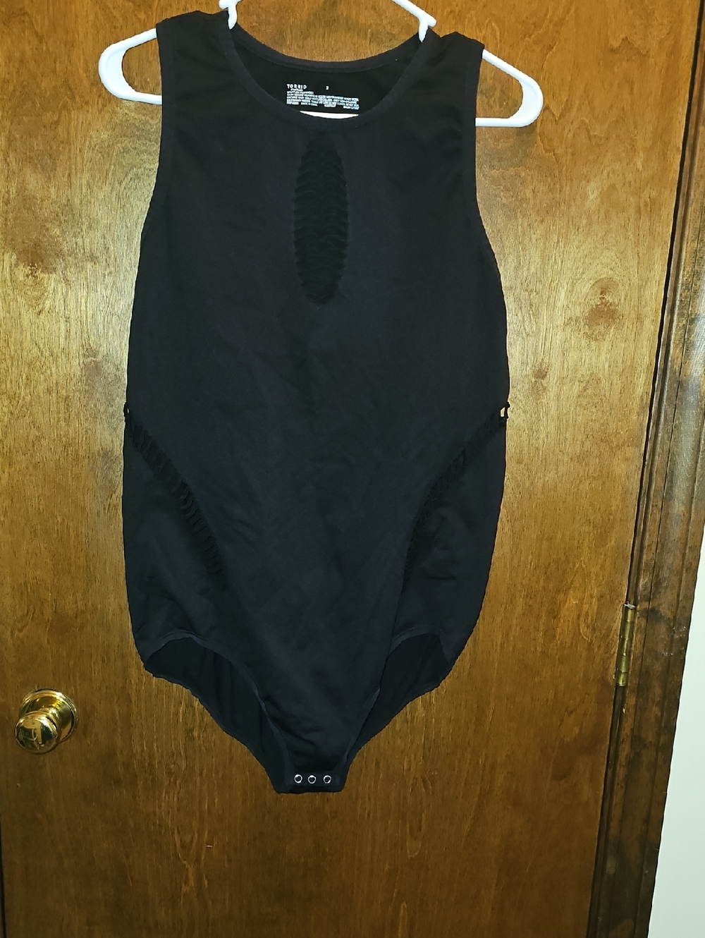 torrid Black Sleeveless Bodysuit with Keyhole Detail